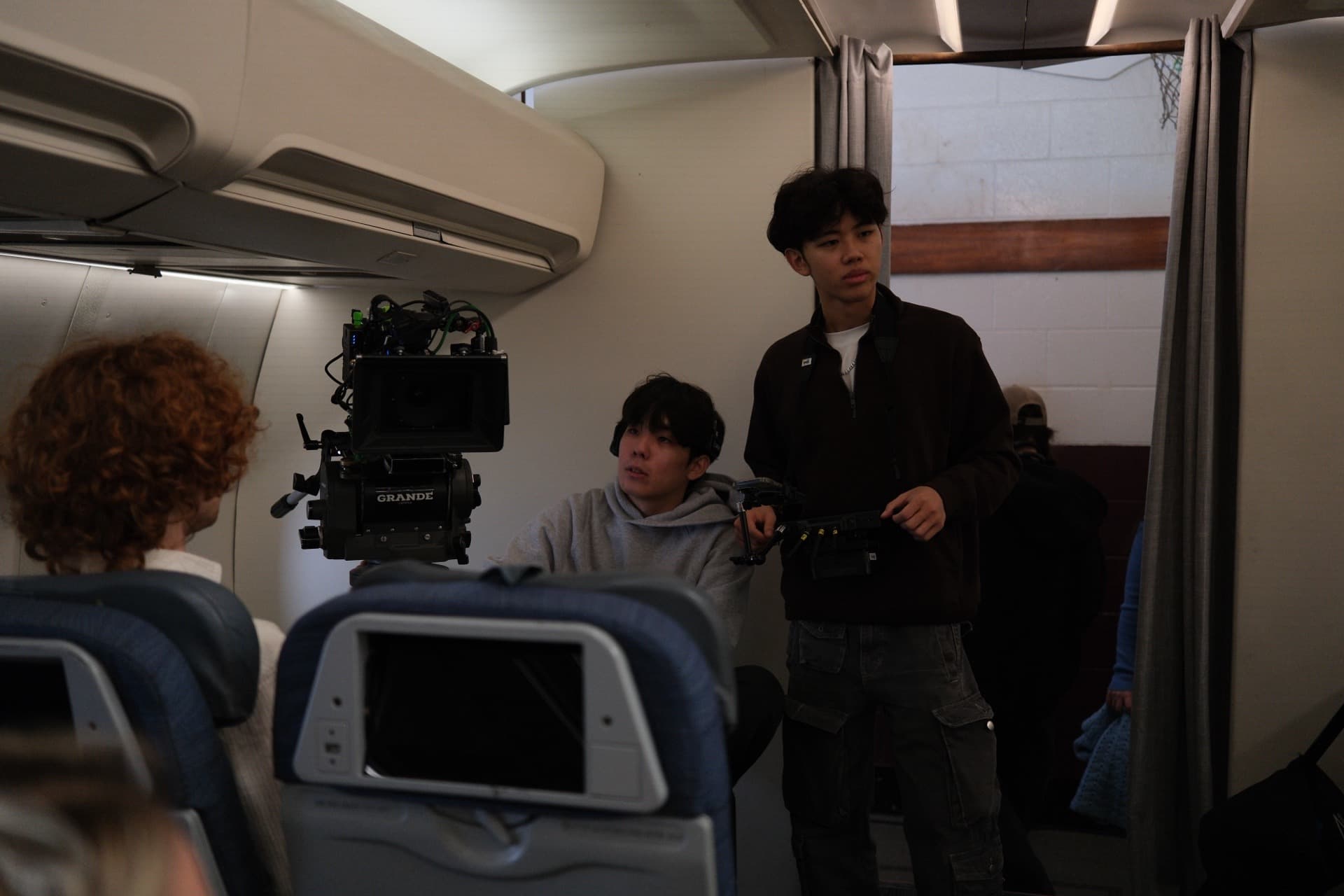 Repositioning the camera rig inside the aircraft cabin